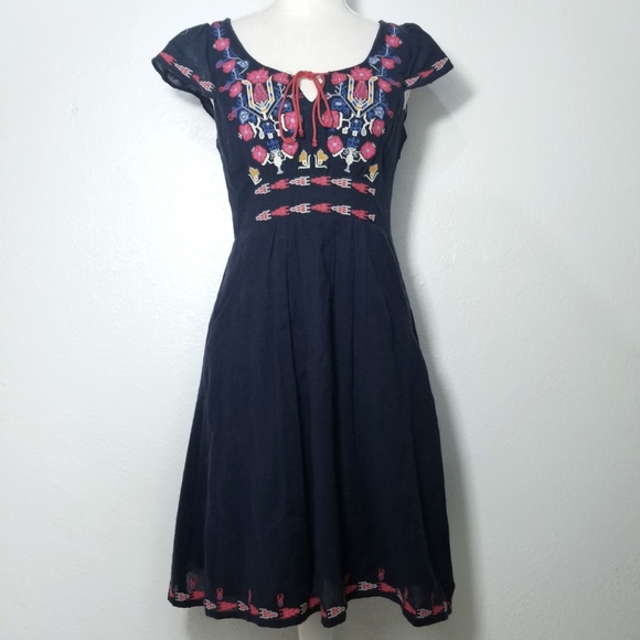 Anthropologie Dresses & Skirts - Anthro Floreat Blue Embroidered Manisa Blue Dress